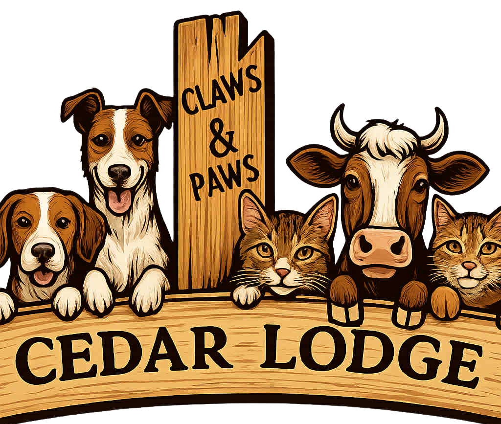 Cedar Lodge Claws & Paws Logo